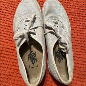 Vans Women's Glittery Silver Sneakers